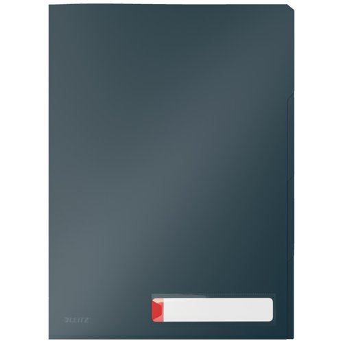 LEITZ - DOSSIER ANGULO RECTO COSY PP RECICLABLE SEMI OPACO A4 con PESTAÑAS GRIS PACK de 3 (Ref.47160089)