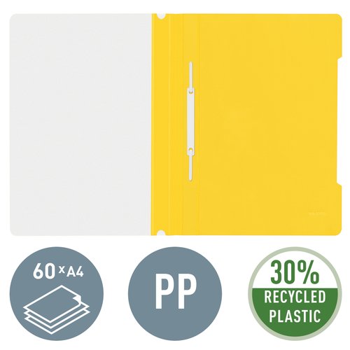 LEITZ - DOSSIER FASTENER (PLASTICO) PVC A4 con TARJETERO AMARILLO (Ref.41910015)