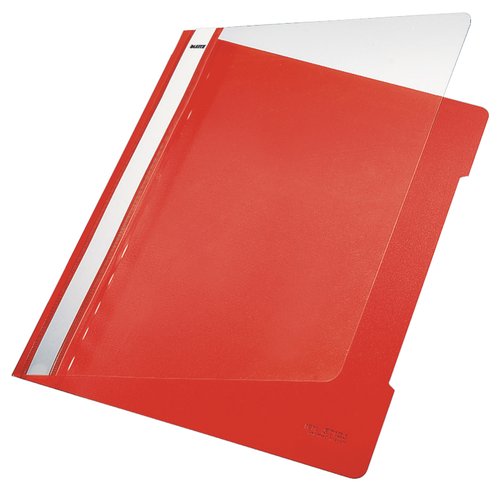 LEITZ - DOSSIER FASTENER (PLASTICO) PVC A4 con TARJETERO ROJO (Ref.41910025)