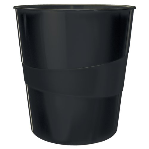 LEITZ - PAPELERA PLASTICO WOW NEGRO 15L (Ref.52781095)