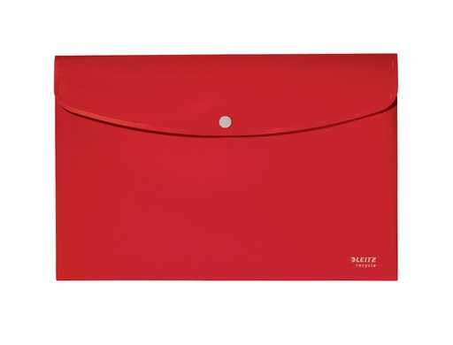 LEITZ - SOBRES POLIPROPILENO OPACO A4 CON BROCHE BOTON RECYCLE ROJO (Ref.46780025)