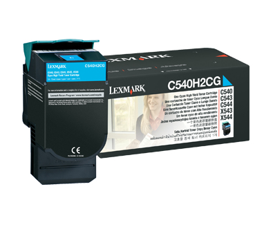 LEXMARK - C54x, X54x Cartucho toner cian Alto Rendimiento (2K) (Ref.C540H2CG)
