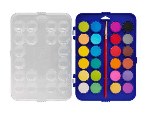 LIDERPAPEL - ACUARELA 24 COLORES CON PINCEL ESTUCHE DE PLASTICO (Ref.AB03)