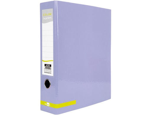 LIDERPAPEL - ARCHIVADOR DE PALANCA A4 COLOR SYSTEM FORRADO SIN RADO LOMO 80 MM LAVANDA COMPRESOR METALICO (Ref.AZ95)