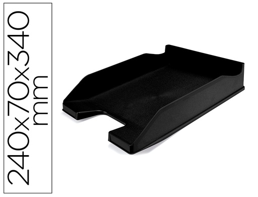 LIDERPAPEL - BANDEJA SOBREMESA ECOUSE 100% PLASTICO RECICLADO 240X70X340MM COLOR NEGRO (Ref.BP16)