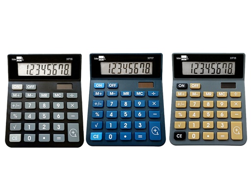 LIDERPAPEL - CALCULADORA SOBREMESA 8 DIGITOS SOLAR Y PILAS 127X105X24 MM EXPOSITOR 10 UNIDADES (Ref.XF19)