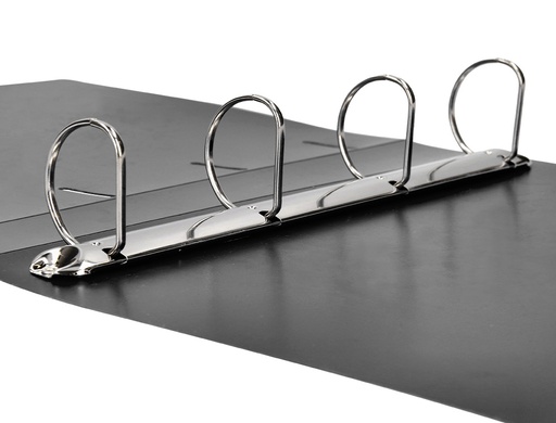 LIDERPAPEL - CARPETA 4 ANILLAS 40 MM MIXTAS POLIPROPILENO DIN A4 NEGRO OPACO (Ref.CH37)