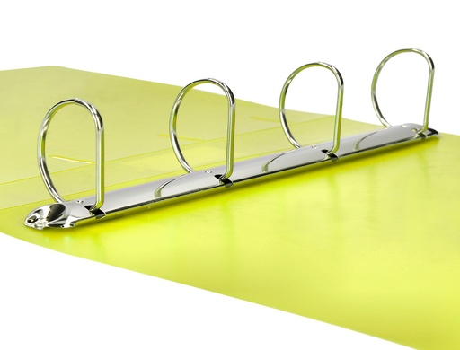LIDERPAPEL - CARPETA 4 ANILLAS MIXTAS 40 MM POLIPROPILENO DIN A4 AMARILLO FLUOR OPACO (Ref.CH42)