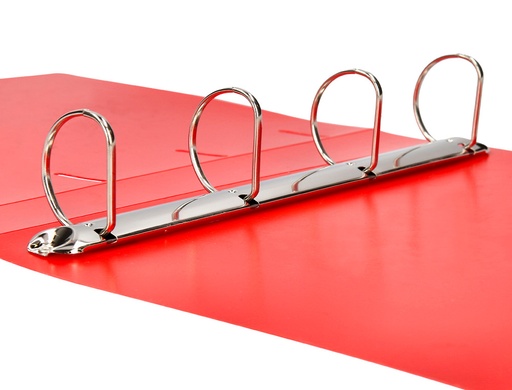 LIDERPAPEL - CARPETA 4 ANILLAS MIXTAS 40 MM POLIPROPILENO DIN A4 ROJO TRANSLUCIDO (Ref.CH40)