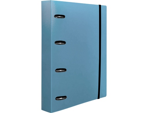 LIDERPAPEL - CARPETA CON RECAMBIO A4 CUADRO 5MM 100 HOJAS 80G POLIPROPILENO 4 ANILLAS 40MM CELESTE OPACO (Ref.CH70)