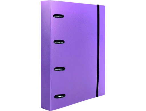LIDERPAPEL - CARPETA CON RECAMBIO A4 CUADRO 5MM 100 HOJAS 80G POLIPROPILENO 4 ANILLAS 40MM LAVANDA OPACO (Ref.CH69)