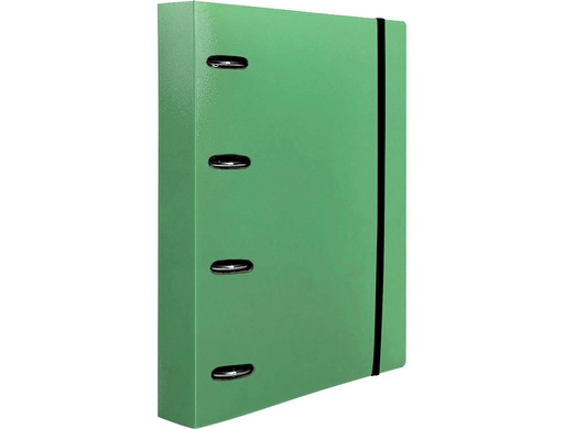 LIDERPAPEL - CARPETA CON RECAMBIO A4 CUADRO 5MM 100 HOJAS 80G POLIPROPILENO 4 ANILLAS 40MM VERDE MANZANA (Ref.CH71)