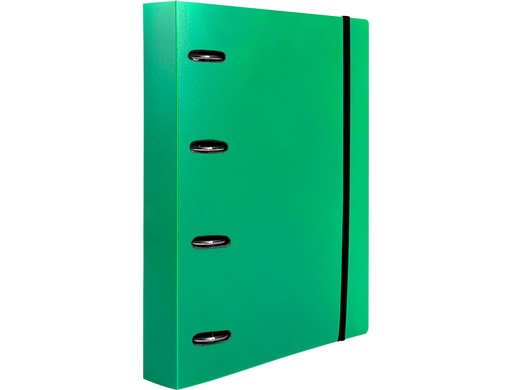 LIDERPAPEL - CARPETA CON RECAMBIO A4 CUADRO 5MM 100 HOJAS 80G POLIPROPILENO 4 ANILLAS 40MM VERDE TRANSLUCIDO (Ref.CH66)