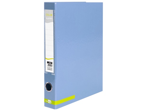 LIDERPAPEL - CARPETA DE 2 ANILLAS 25 MM MIXTAS A4 FORRADO COLOR SYSTEM CON OLLAO Y TARJETERO CELESTE (Ref.AY47)