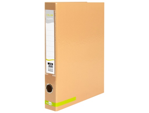 LIDERPAPEL - CARPETA DE 2 ANILLAS 25 MM MIXTAS A4 FORRADO COLOR SYSTEM CON OLLAO Y TARJETERO MELOCOTON (Ref.AY49)