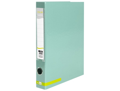 LIDERPAPEL - CARPETA DE 2 ANILLAS 25 MM MIXTAS A4 FORRADO COLOR SYSTEM CON OLLAO Y TARJETERO MENTA (Ref.AY48)