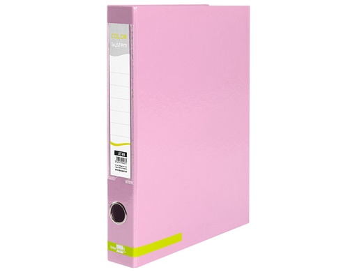 LIDERPAPEL - CARPETA DE 2 ANILLAS 25 MM MIXTAS A4 FORRADO COLOR SYSTEM CON OLLAO Y TARJETERO ROSA (Ref.AY46)