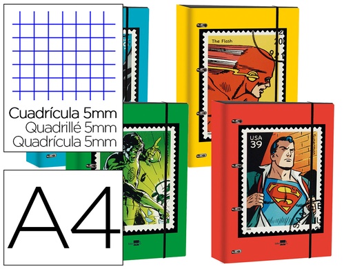 LIDERPAPEL - CARPETA DIN A4 FORRADA CON RECAMBIO 120 HOJAS 80 GR 5 MM 4 AN. REDONDAS 40 MM CIERRE GOMA (Ref.63975)