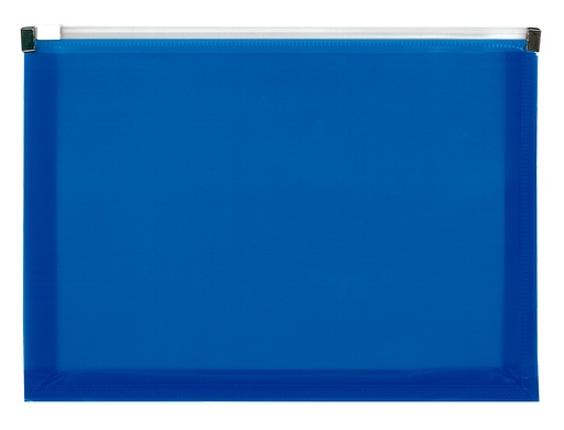 LIDERPAPEL - CARPETA DOSSIER A4 CIERRE DE CREMALLERA AZUL TRANSLUCIDO (Ref.CH79)