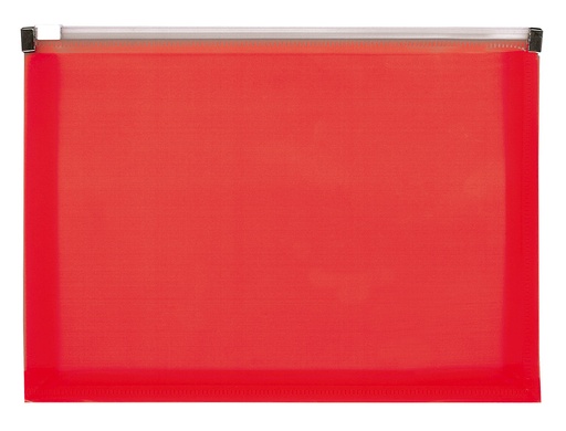 LIDERPAPEL - CARPETA DOSSIER A4 CIERRE DE CREMALLERA ROJO TRANSLUCIDO (Ref.CH80)