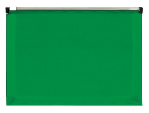 LIDERPAPEL - CARPETA DOSSIER A4 CIERRE DE CREMALLERA VERDE TRANSLUCIDO (Ref.CH81)