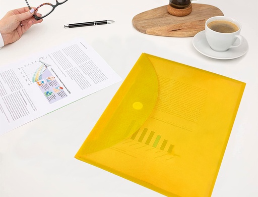 LIDERPAPEL - CARPETA DOSSIER A4 CIERRE DE VELCRO AMARILLA (Ref.BY09)