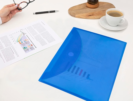 LIDERPAPEL - CARPETA DOSSIER A4 CIERRE DE VELCRO AZUL (Ref.BY08)