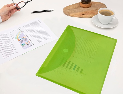 LIDERPAPEL - CARPETA DOSSIER A4 CIERRE DE VELCRO VERDE (Ref.BY00)