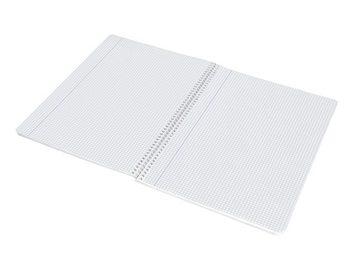 LIDERPAPEL - CUADERNO ESPIRAL A4 WONDER TAPA PLASTICO 80H 90GR CUADRO 5MM CON MARGEN COLORES SURTIDOS (Ref.TH68)