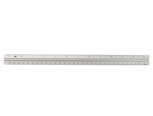 LIDERPAPEL - ESCALA ALUMINIO FORMA TRIANGULAR CON FUNDA PROTECTORA LONGITUD 30 CM 1:100/1:200/1:250/1:300/1:500 (Ref.EL01)