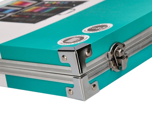 LIDERPAPEL - ESTUCHE DE PINTURA ALUMINIO 150 PIEZAS MALETIN 37,8X29,7X4,6 CM (Ref.SX03)