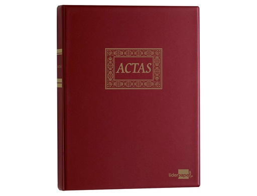 LIDERPAPEL - LIBRO DIN A4 ACTAS 15 ANILLAS CON 100 HOJAS MOVIBLES FOLIADAS (Ref.AT02)