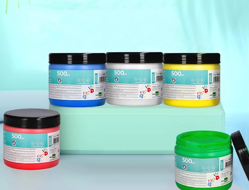 LIDERPAPEL - PINTURA DEDOS TARRINA DE 500 ML BLANCO (Ref.DD08)