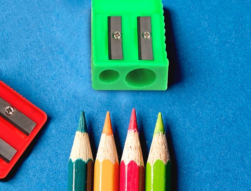 LIDERPAPEL - Sacapuntas/Afilalapices PLASTICO 2 USOS COLORES SURTIDOS (Ref.SA14)