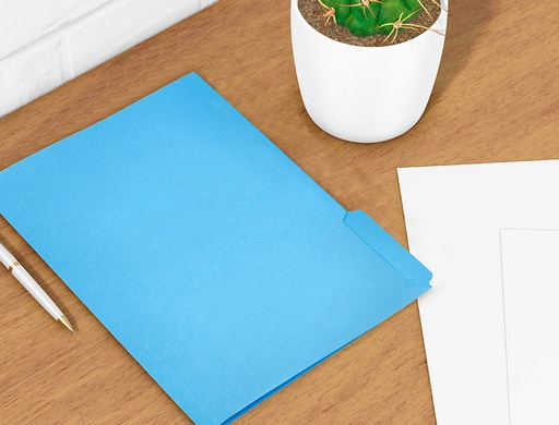 LIDERPAPEL - SUBCARPETA CARTULINA FOLIO PESTAÑA INFERIOR 240G/M2 AZUL (Ref.SC44)