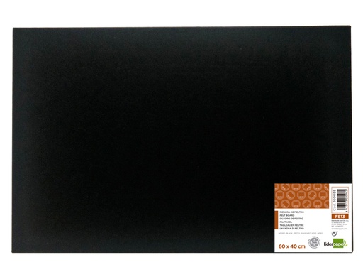 LIDERPAPEL - TABLERO DE FIELTRO MURAL COLOR NEGRO 40X60 CM (Ref.FE13)