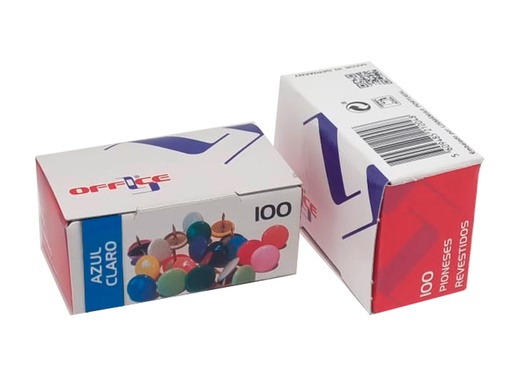 LISMANIA - CHINCHETA OFFICE COLOR AZUL CLARO CAJA DE 100 UNIDADES (Ref.7PIOLMA.21)