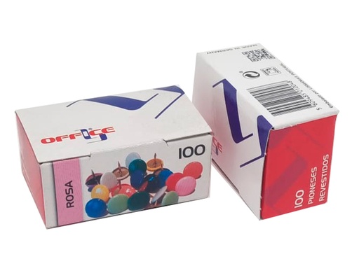 LISMANIA - CHINCHETA OFFICE COLOR ROSA CAJA DE 100 UNIDADES (Ref.7PIOLMA.03)