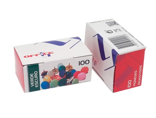 LISMANIA - CHINCHETA OFFICE COLOR VERDE OSCURO CAJA DE 100 UNIDADES (Ref.7PIOLMA.31)