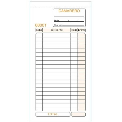 LOAN - TALONARIO CAMAREROS 1/3 TRIPLICADO (Ref.T-101)