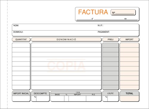 LOAN - TALONARIO CATALAN FACTURAS 4º APDO TRIPLI (Ref.T-66/C)