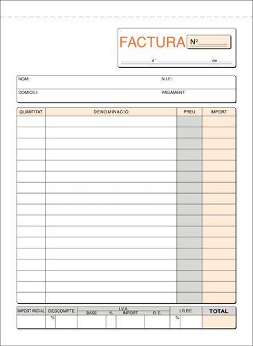 LOAN - TALONARIO CATALAN FACTURAS 4º NATU DUPLI (Ref.T-63/C)