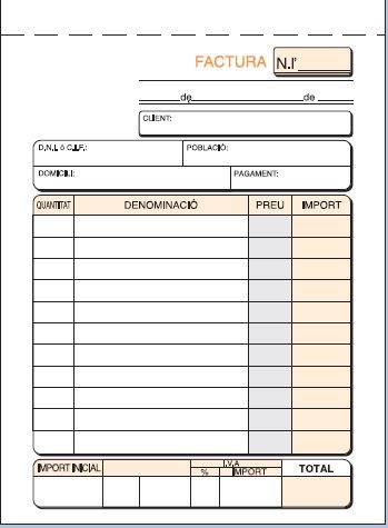 LOAN - TALONARIO CATALAN FACTURAS 8º NATU DUPLI (Ref.T-68/C)