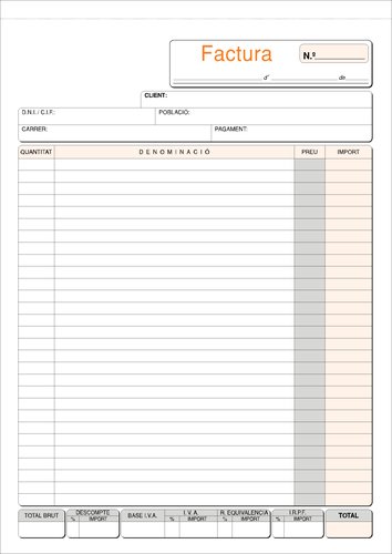 LOAN - TALONARIO CATALAN FACTURAS Fº NATU DUPLI (Ref.T-56/C)