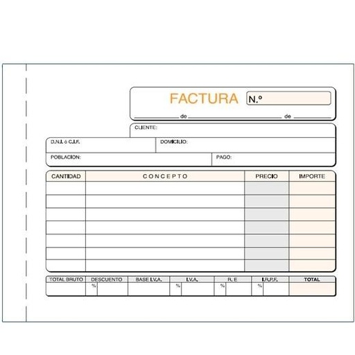 LOAN - TALONARIO FACTURAS 8º APDO DUPLI (77D) (Ref.T-67)