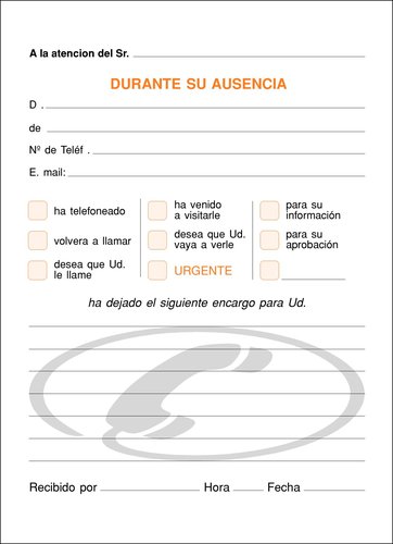 LOAN - TALONARIO LLAMADAS TELEFONO 8º NATU (33) (Ref.T-62)
