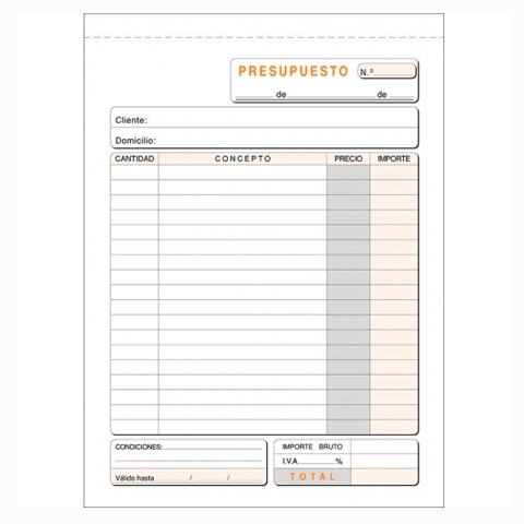 LOAN - TALONARIO PRESUPUESTOS 4º NATU DUPLI (67D) (Ref.T-90)