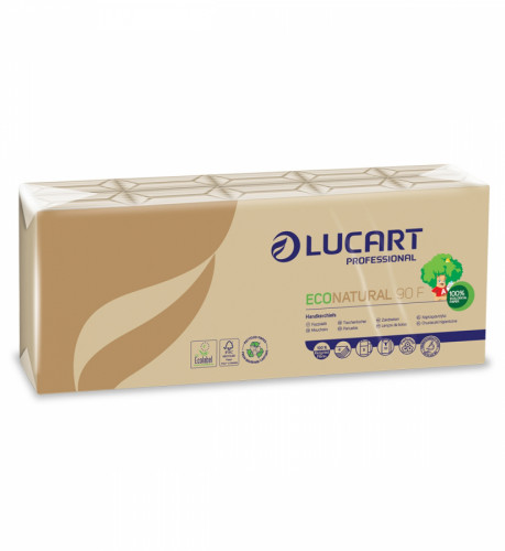 LUCART - PACK 10 PAQUETES DE 9 PAÑUELOS DE BOLSILLO ECONATURAL PERFUMADO (Ref.CE735)
