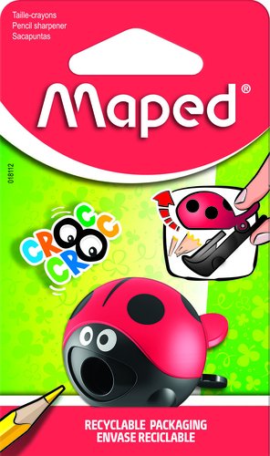 MAPED - Sacapuntas/Afilalapices 1 USO CROC CROC EASY MARIQUITA CON DEPOSITO BLISTER de 1 (Ref.18114)