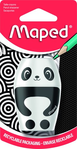 MAPED - Sacapuntas/Afilalapices 1 USO SHAKER FANCY PANDA CON DEPOSITO BLISTER de 1 (Ref.34013)